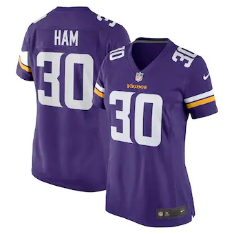 womens nike cj ham purple minnesota vikings game jersey_pi4